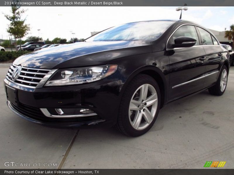 Deep Black Metallic / Desert Beige/Black 2014 Volkswagen CC Sport