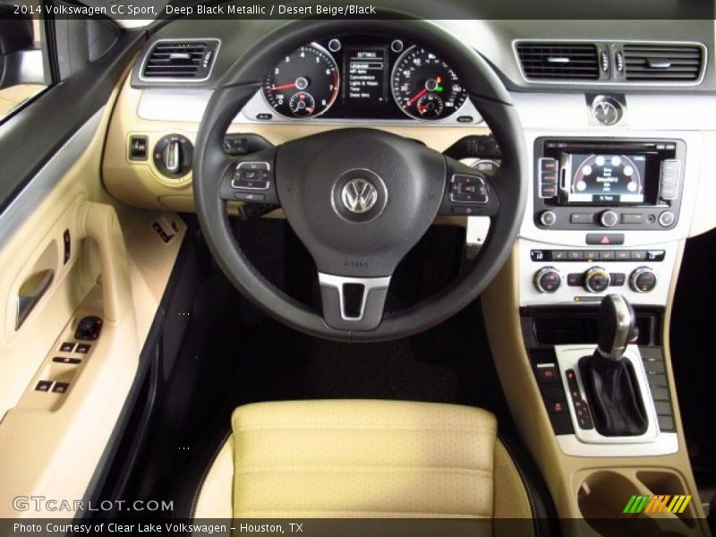 Deep Black Metallic / Desert Beige/Black 2014 Volkswagen CC Sport