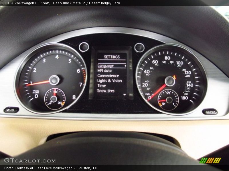 Deep Black Metallic / Desert Beige/Black 2014 Volkswagen CC Sport