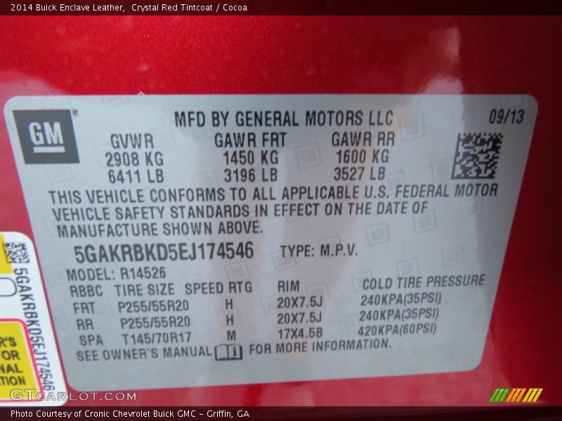 Crystal Red Tintcoat / Cocoa 2014 Buick Enclave Leather