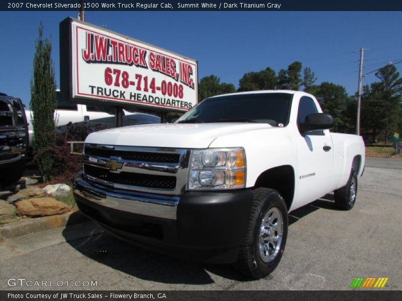 Summit White / Dark Titanium Gray 2007 Chevrolet Silverado 1500 Work Truck Regular Cab