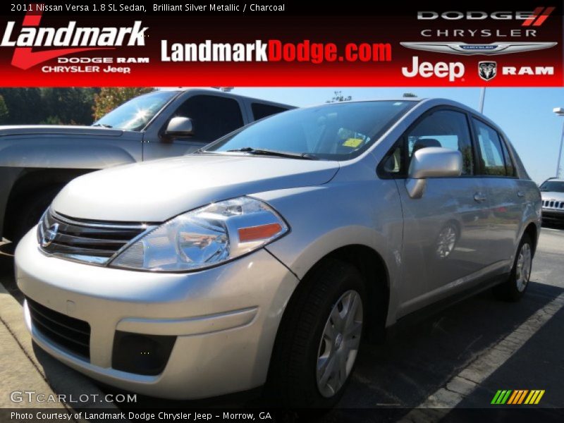 Brilliant Silver Metallic / Charcoal 2011 Nissan Versa 1.8 SL Sedan