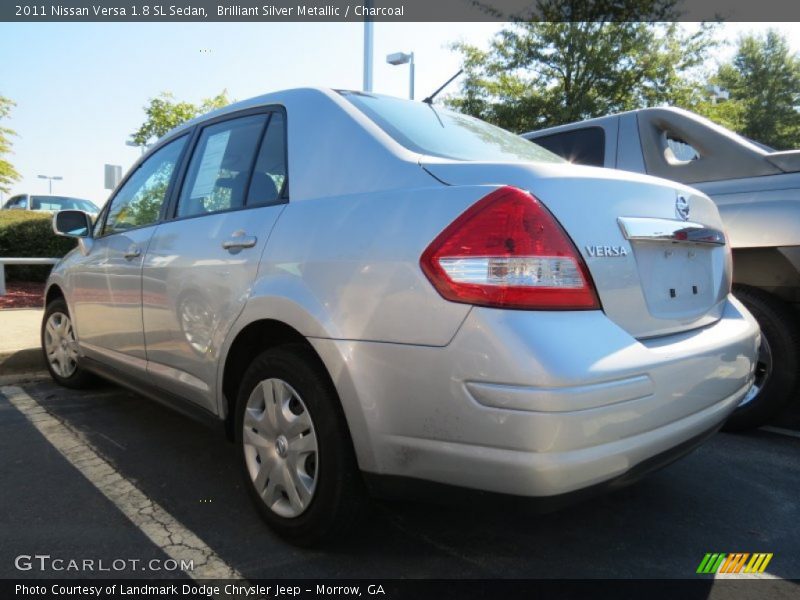 Brilliant Silver Metallic / Charcoal 2011 Nissan Versa 1.8 SL Sedan