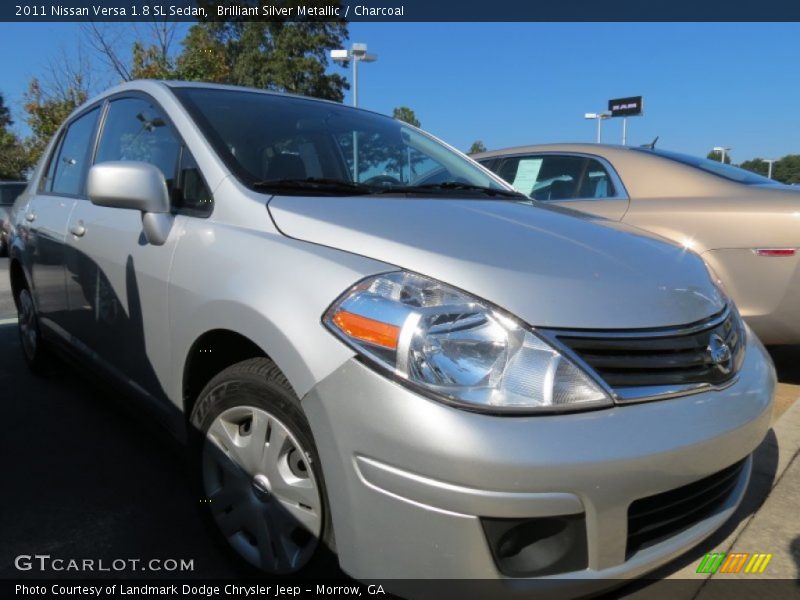 Brilliant Silver Metallic / Charcoal 2011 Nissan Versa 1.8 SL Sedan