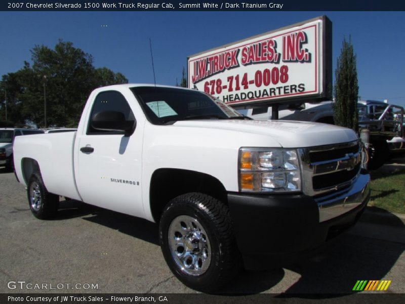 Summit White / Dark Titanium Gray 2007 Chevrolet Silverado 1500 Work Truck Regular Cab