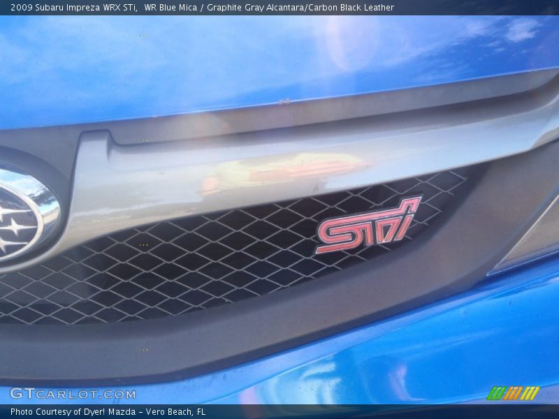 WR Blue Mica / Graphite Gray Alcantara/Carbon Black Leather 2009 Subaru Impreza WRX STi