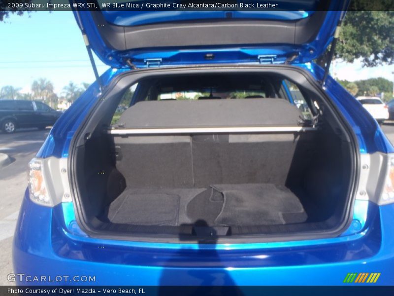 WR Blue Mica / Graphite Gray Alcantara/Carbon Black Leather 2009 Subaru Impreza WRX STi
