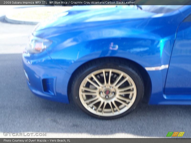 WR Blue Mica / Graphite Gray Alcantara/Carbon Black Leather 2009 Subaru Impreza WRX STi