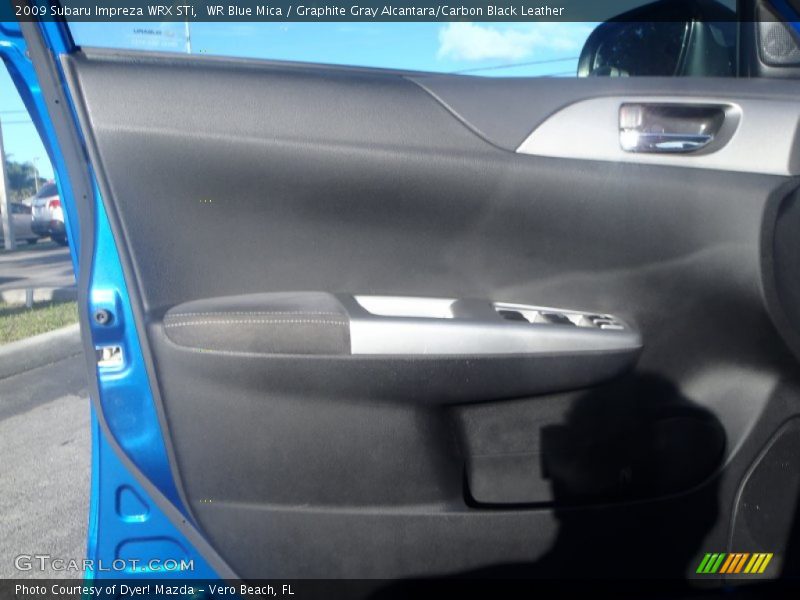 WR Blue Mica / Graphite Gray Alcantara/Carbon Black Leather 2009 Subaru Impreza WRX STi