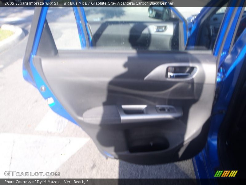 WR Blue Mica / Graphite Gray Alcantara/Carbon Black Leather 2009 Subaru Impreza WRX STi