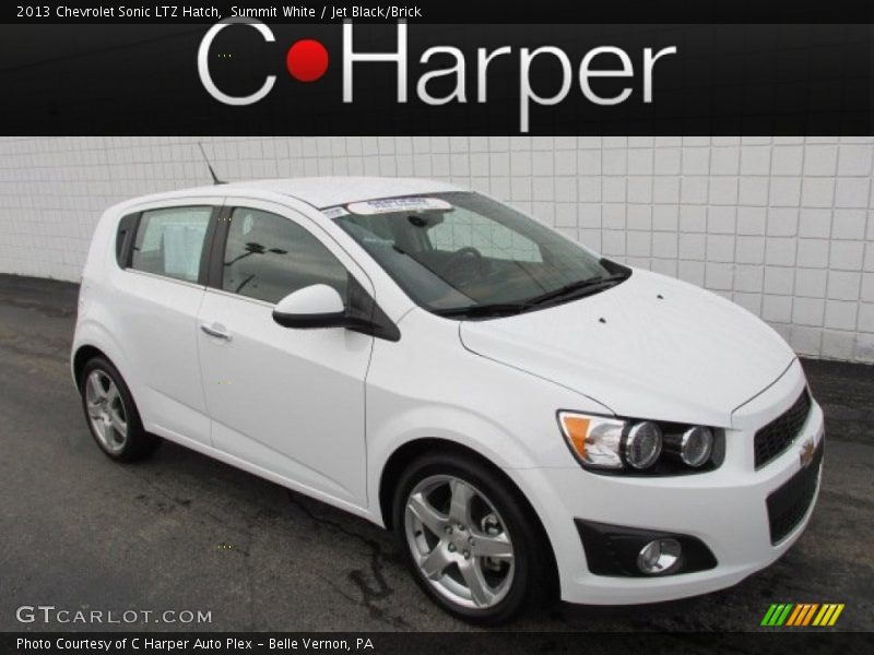 Summit White / Jet Black/Brick 2013 Chevrolet Sonic LTZ Hatch