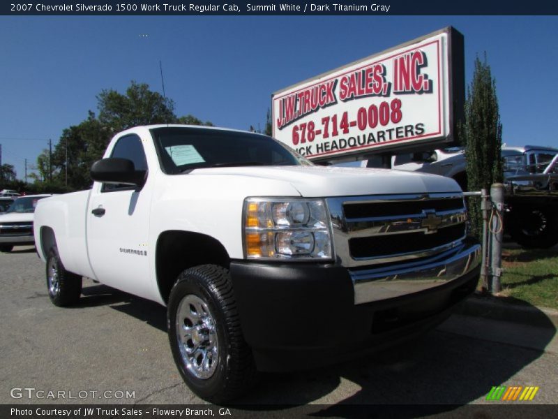 Summit White / Dark Titanium Gray 2007 Chevrolet Silverado 1500 Work Truck Regular Cab