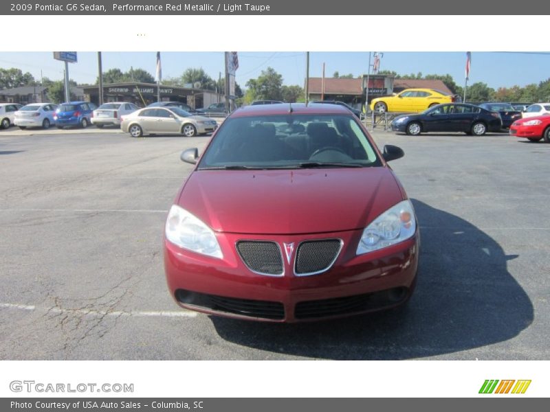 Performance Red Metallic / Light Taupe 2009 Pontiac G6 Sedan