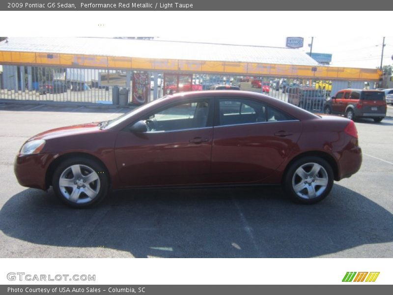 Performance Red Metallic / Light Taupe 2009 Pontiac G6 Sedan