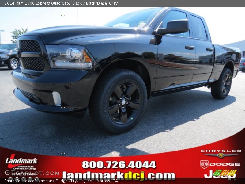 Black / Black/Diesel Gray 2014 Ram 1500 Express Quad Cab