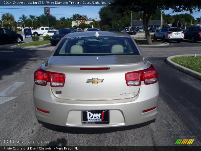 White Diamond Tricoat / Cocoa/Light Neutral 2014 Chevrolet Malibu LTZ