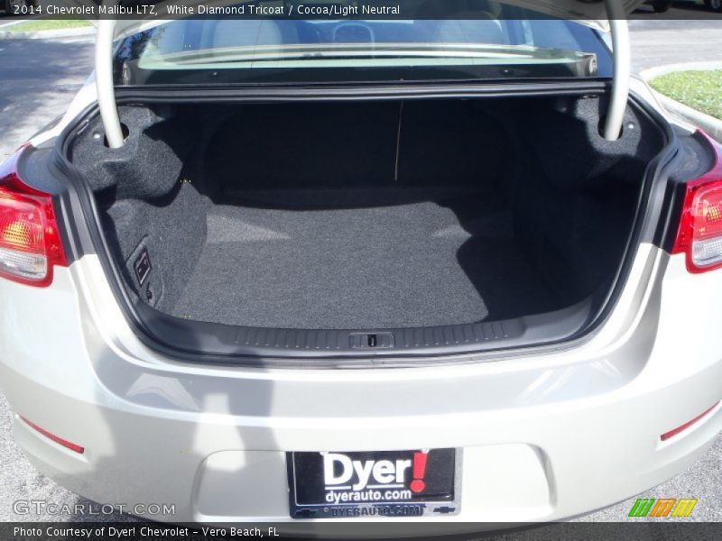 White Diamond Tricoat / Cocoa/Light Neutral 2014 Chevrolet Malibu LTZ