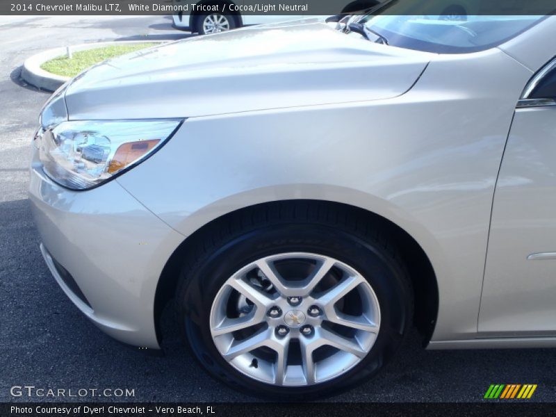 White Diamond Tricoat / Cocoa/Light Neutral 2014 Chevrolet Malibu LTZ