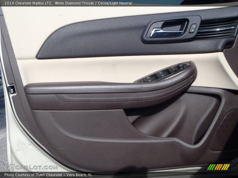 White Diamond Tricoat / Cocoa/Light Neutral 2014 Chevrolet Malibu LTZ