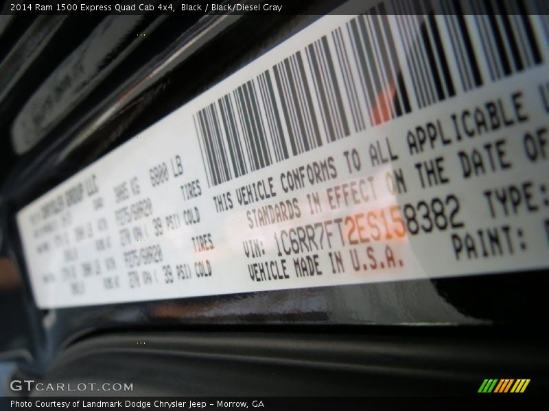 Black / Black/Diesel Gray 2014 Ram 1500 Express Quad Cab 4x4