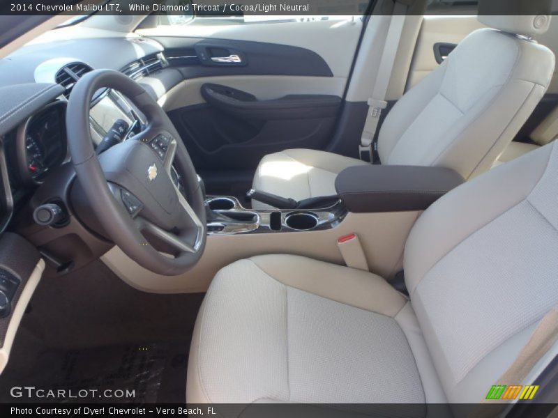 White Diamond Tricoat / Cocoa/Light Neutral 2014 Chevrolet Malibu LTZ