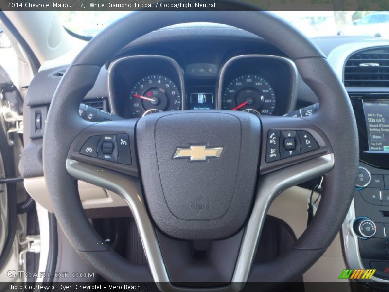 White Diamond Tricoat / Cocoa/Light Neutral 2014 Chevrolet Malibu LTZ