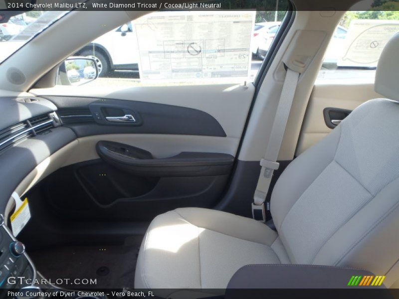 White Diamond Tricoat / Cocoa/Light Neutral 2014 Chevrolet Malibu LTZ