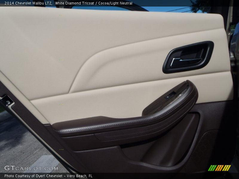 White Diamond Tricoat / Cocoa/Light Neutral 2014 Chevrolet Malibu LTZ
