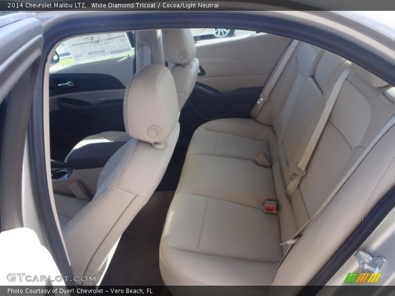 White Diamond Tricoat / Cocoa/Light Neutral 2014 Chevrolet Malibu LTZ