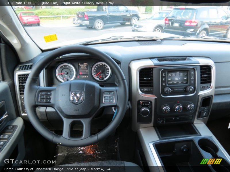 Bright White / Black/Diesel Gray 2014 Ram 1500 SLT Quad Cab