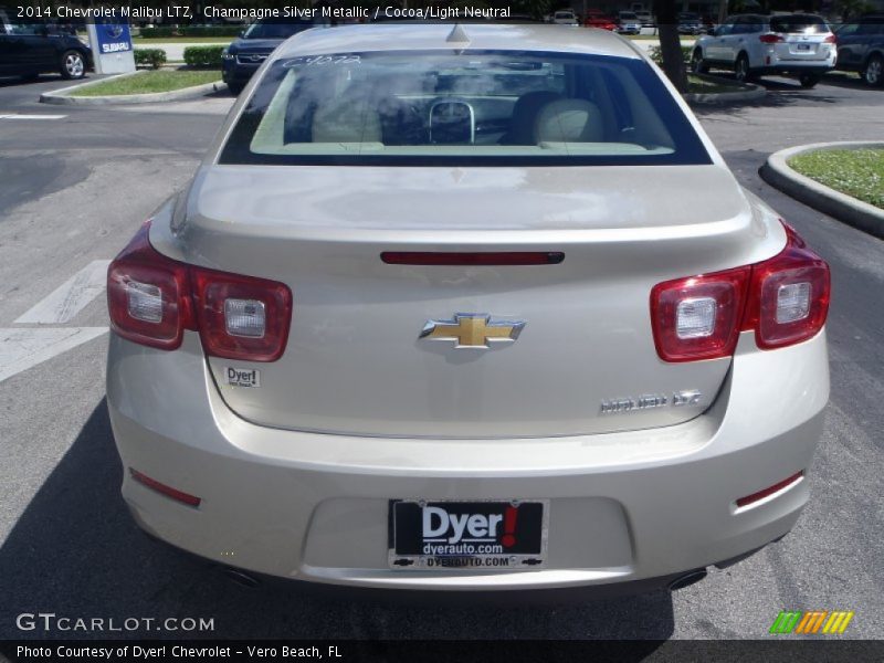 Champagne Silver Metallic / Cocoa/Light Neutral 2014 Chevrolet Malibu LTZ