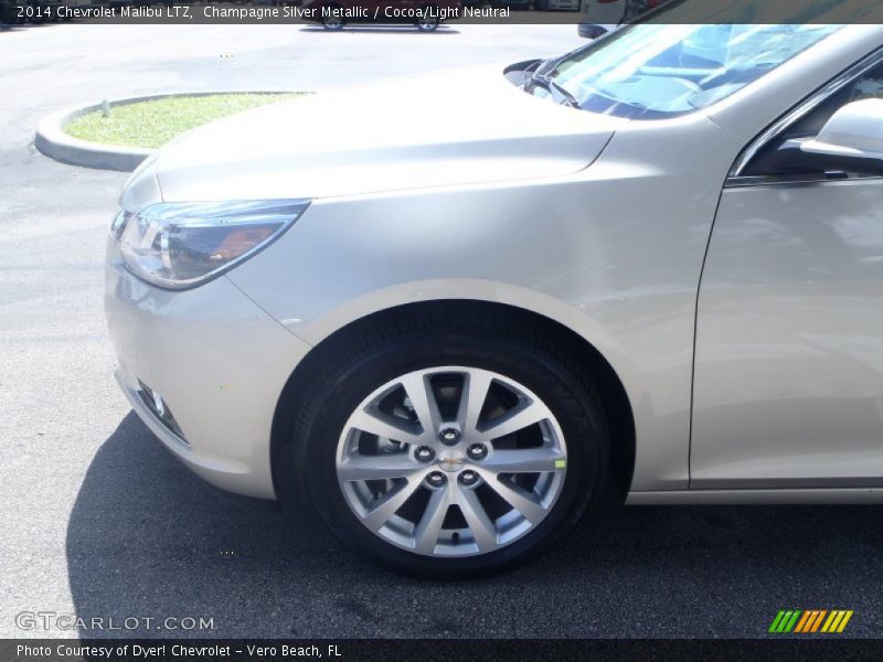 Champagne Silver Metallic / Cocoa/Light Neutral 2014 Chevrolet Malibu LTZ