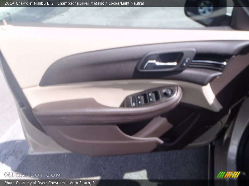 Champagne Silver Metallic / Cocoa/Light Neutral 2014 Chevrolet Malibu LTZ