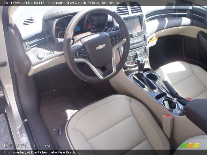 Champagne Silver Metallic / Cocoa/Light Neutral 2014 Chevrolet Malibu LTZ