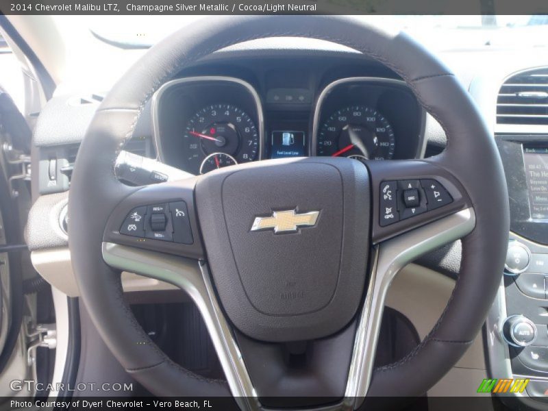 Champagne Silver Metallic / Cocoa/Light Neutral 2014 Chevrolet Malibu LTZ