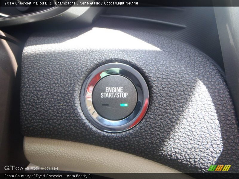 Champagne Silver Metallic / Cocoa/Light Neutral 2014 Chevrolet Malibu LTZ
