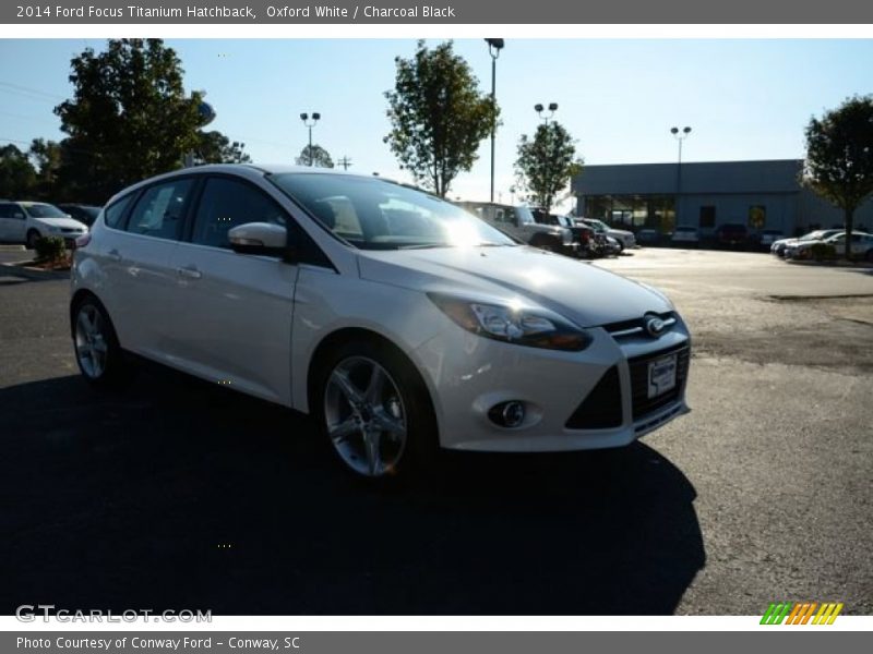 Oxford White / Charcoal Black 2014 Ford Focus Titanium Hatchback
