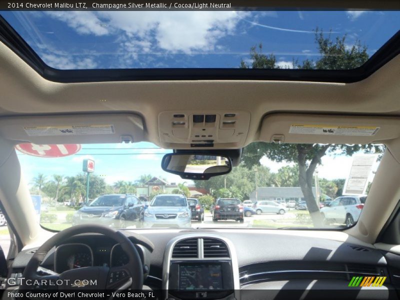 Champagne Silver Metallic / Cocoa/Light Neutral 2014 Chevrolet Malibu LTZ