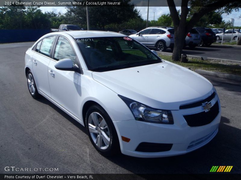 Summit White / Cocoa/Light Neutral 2014 Chevrolet Cruze Diesel