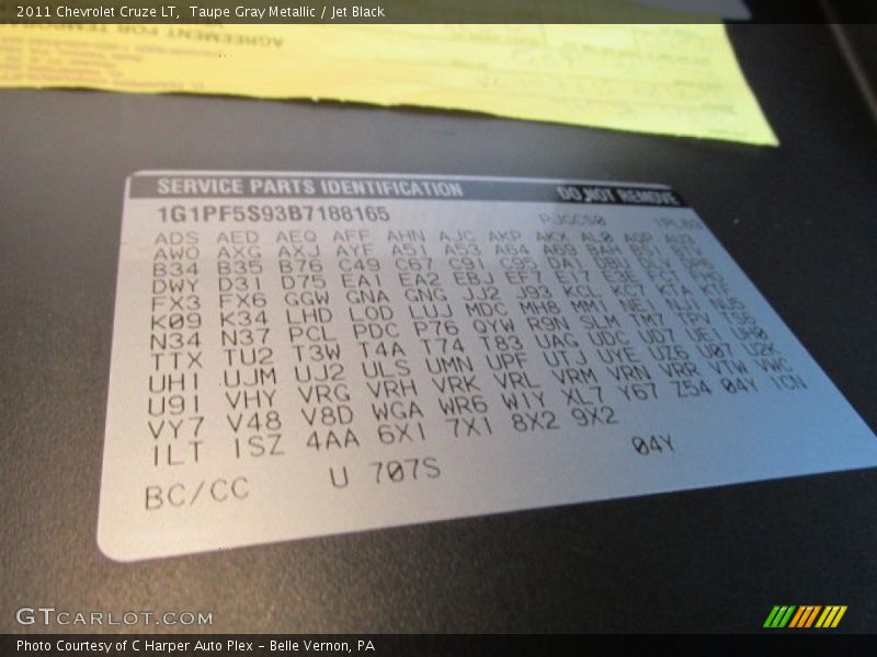 Taupe Gray Metallic / Jet Black 2011 Chevrolet Cruze LT