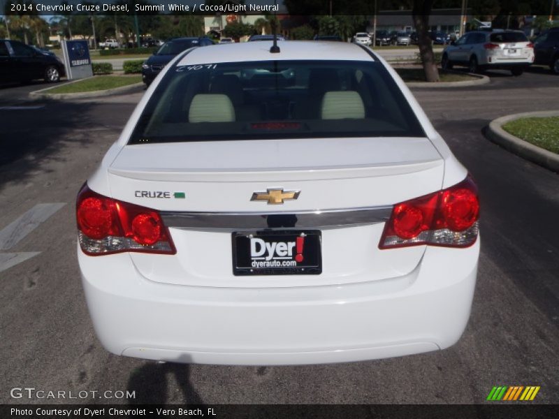 Summit White / Cocoa/Light Neutral 2014 Chevrolet Cruze Diesel