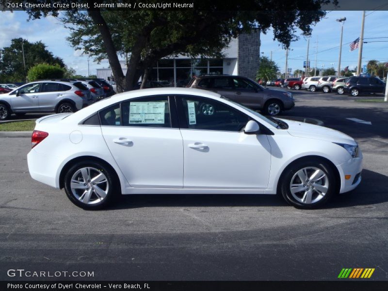 Summit White / Cocoa/Light Neutral 2014 Chevrolet Cruze Diesel