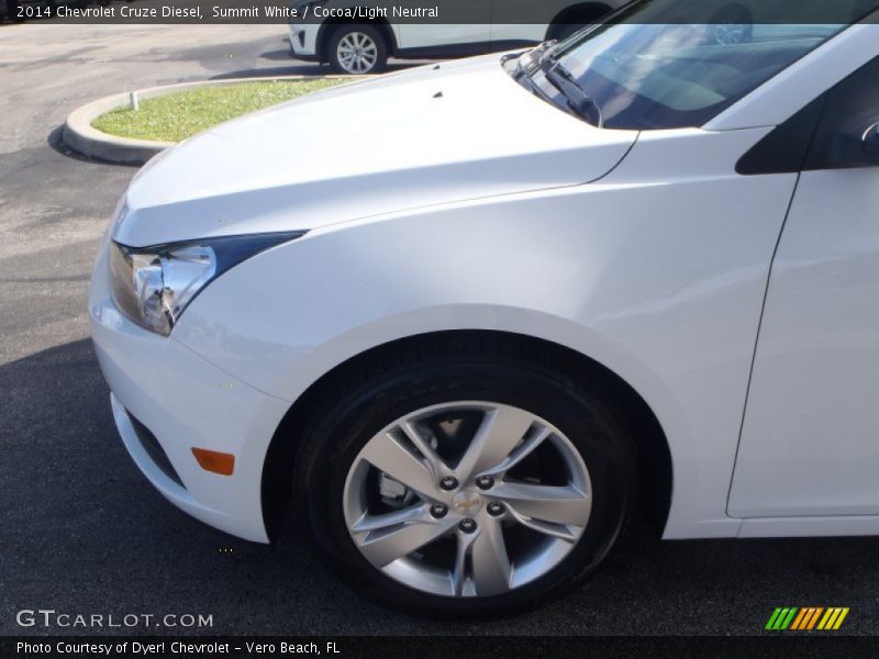 Summit White / Cocoa/Light Neutral 2014 Chevrolet Cruze Diesel