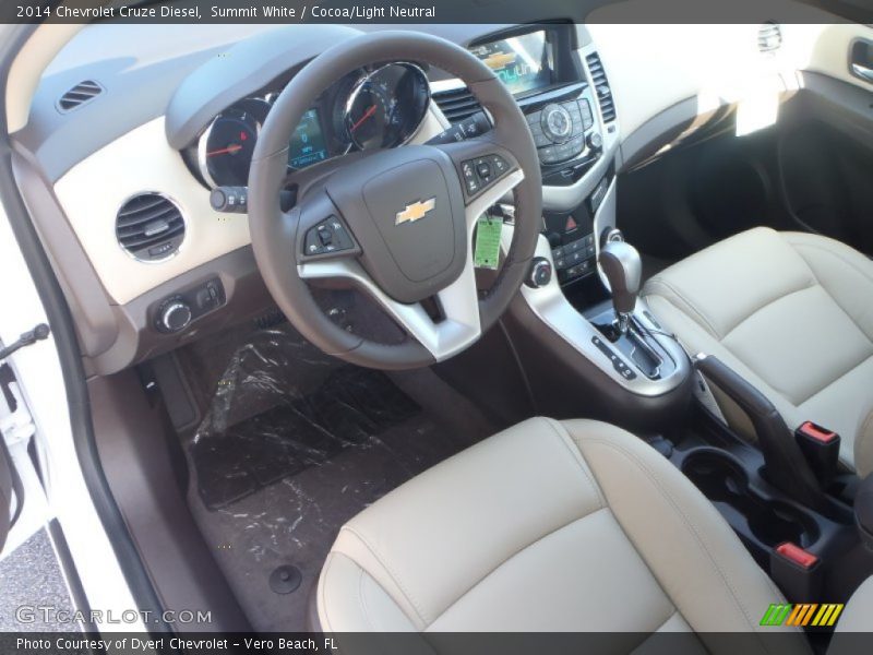 Summit White / Cocoa/Light Neutral 2014 Chevrolet Cruze Diesel