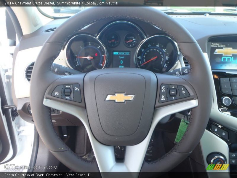 Summit White / Cocoa/Light Neutral 2014 Chevrolet Cruze Diesel