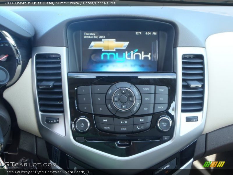 Summit White / Cocoa/Light Neutral 2014 Chevrolet Cruze Diesel