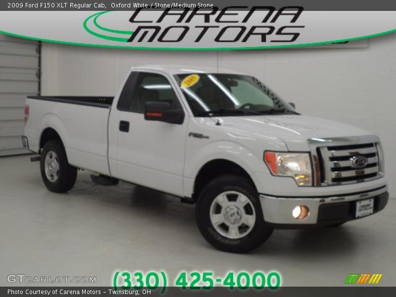 Oxford White / Stone/Medium Stone 2009 Ford F150 XLT Regular Cab