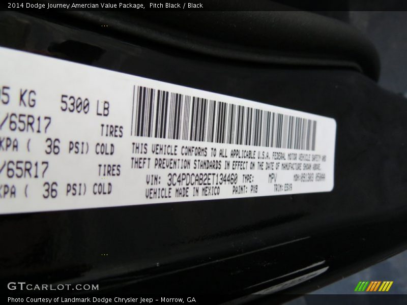 Pitch Black / Black 2014 Dodge Journey Amercian Value Package