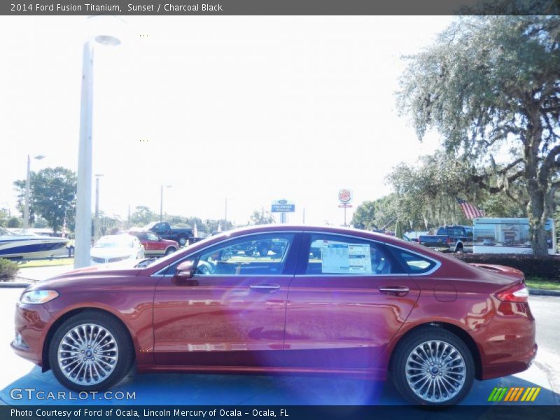 Sunset / Charcoal Black 2014 Ford Fusion Titanium