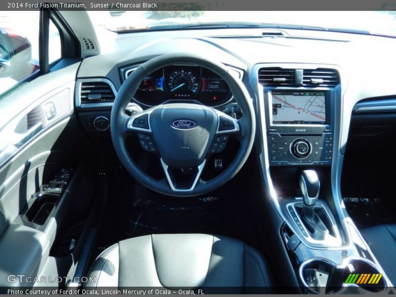 Sunset / Charcoal Black 2014 Ford Fusion Titanium
